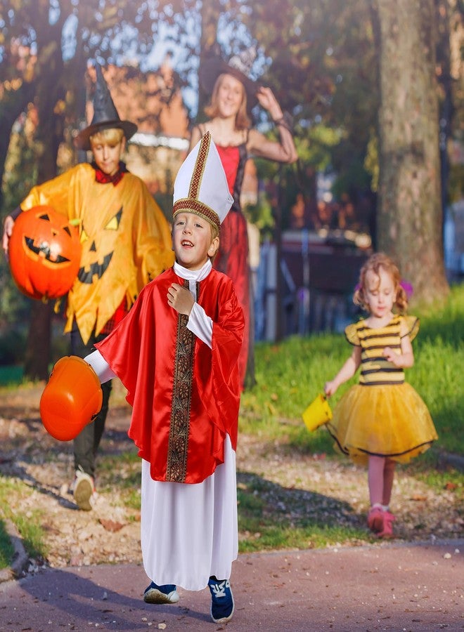Maiteenly Pope Costume for Kids Priest Halloween Costumes Pope Costume Set Biblical Catholic Cardinal Bishop(M) - Image 3
